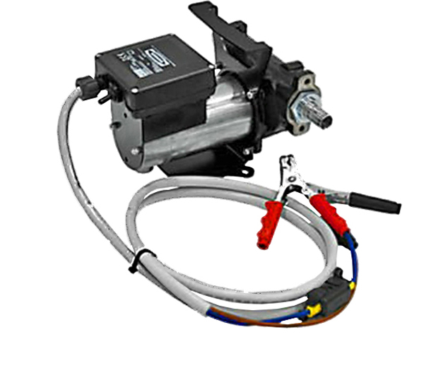 CARRY-PANTHER-A-weiss-klein Gesamtansicht der Pumpe mit Tragegriff und Batteriekabel mit Klemmen