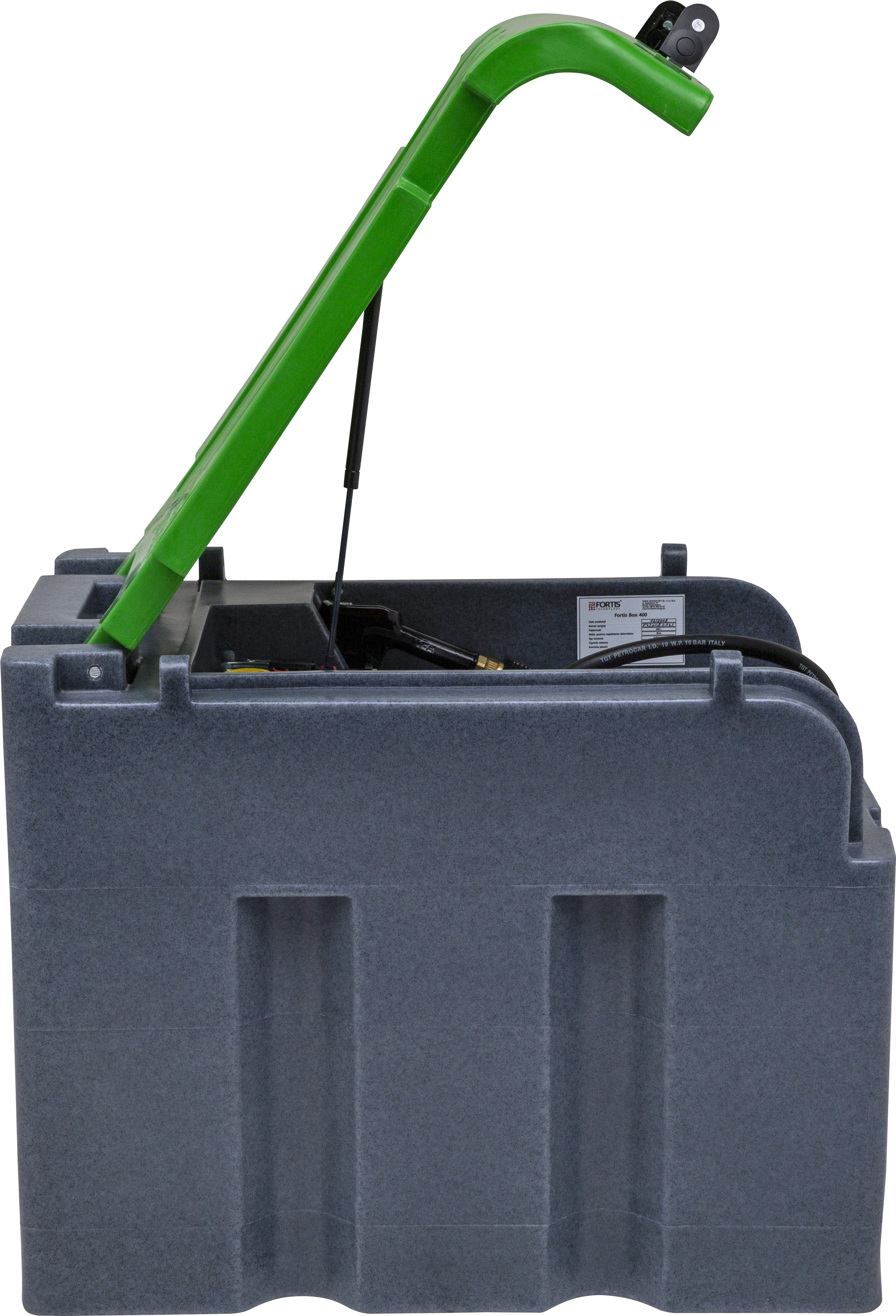 FortisBox400-Seitenansicht-mit-offenem-Deckel Seitenansicht mit offenem Deckel