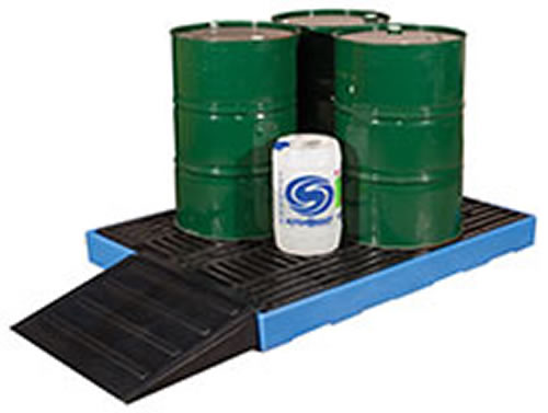 PE-Bodenschutzwannen Typ BWP für Kleingebinde und max. 4 Fässer á 200 Liter